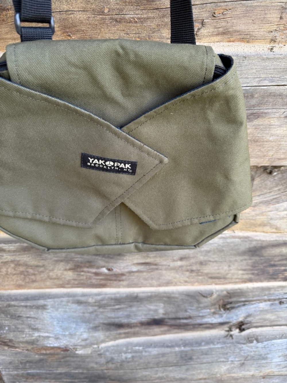 YAK PAK Olive Green Crossbody Messenger Bag for Men